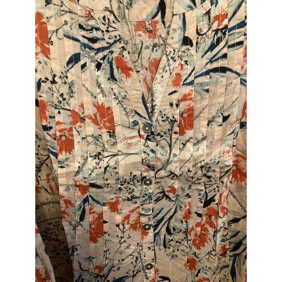 Roaman's Women's NWOT Pink Floral Button Down Long Sleeve Top Plus Size 34W 6X - Picture 4 of 15